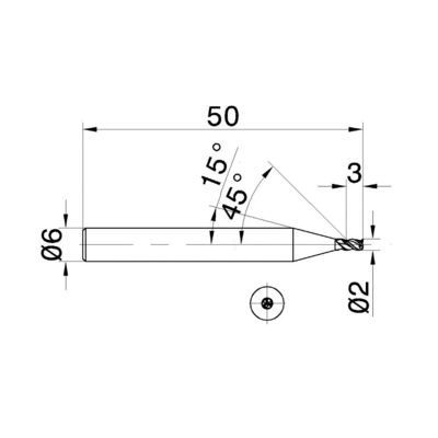 Uncoated 3 Flutes Cemented Carbide End Mill For Aluminum