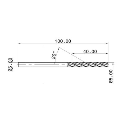 4 Flutes Extra Long Tungsten Carbide Endmill For Aluminum