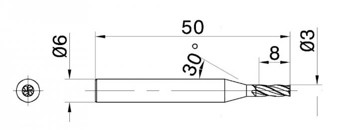 65HRC 4 Flute Solid Carbide Endmill for Hard Materials