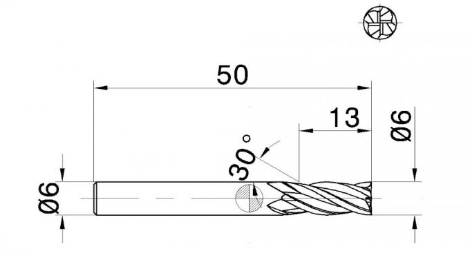 Wxsoon 4 Flutes 65HRC Tungsten Carbide Endmill for Hard Metal