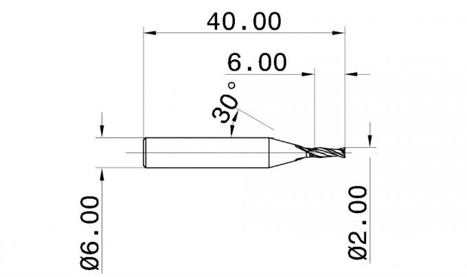 65HRC 2 Flute Cemented Carbide End Mill for Hard Steel