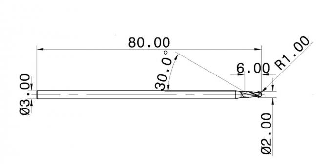 65HRC 2 Flutes Long Solid Carbide Ball Nose End Mill