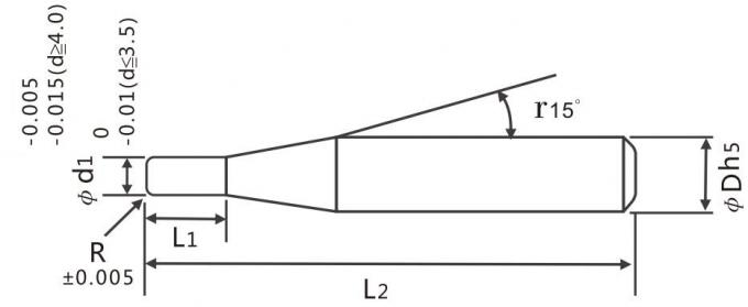 Cemented Carbide 38 Spiral Angle 4 Flute Corner Radius End Mills