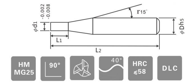 45 Spiral Angle 3 Flute Solid Carbide Endmills for Aluminium Alloy
